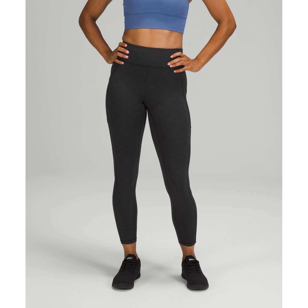 Lululemon Invigorate High-Rise Tight 25" Leggings Womens 9 Black Yoga Athletic‎